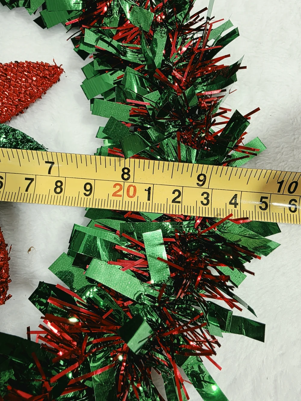 Christmas Green and Red Tinsel Garland Holiday Home Decor 9